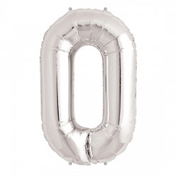 0 Rakam Folyo Balon Gümüş  40 inç