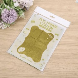  Altın Gold Renk Dikdörtgen Kesim Parlak Sim Görünümlü Fon Perde Dekor 1x2 Metre