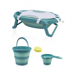 BabyJem Katlanır Banyo 5'Li Küvet Seti 596 Turkuaz