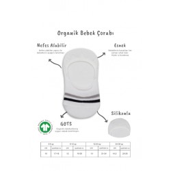 Bistyle 2'Li Penye Babet Silikon Çemberli Çorap 30102 Gri Beyaz