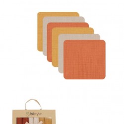 Bistyle 6'lı Müslin Mendil 20x20 cm 90106 Kiremit Bej Hardal