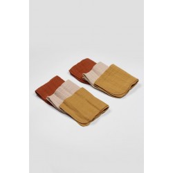 Bistyle 6'lı Müslin Mendil 20x20 cm 90106 Kiremit Bej Hardal
