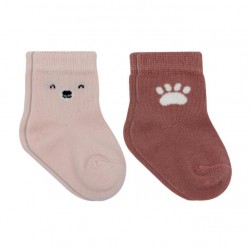 Bistyle Bear Penye Soket Çorap 2'Li BS10116 Pembe