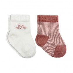Bistyle Big Heart Penye Soket Çorap 2'Li BS10117 Pudra