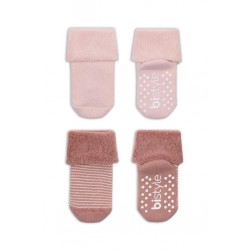 Bistyle Çemberli Kaymaz Havlu Soket Çorap 2'Li BS10503 Pudra Pembe