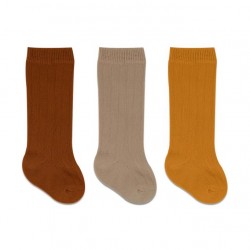 Bistyle Derby Dizaltı Çorap 3'Lü BS40101 Hardal Bej Kremit