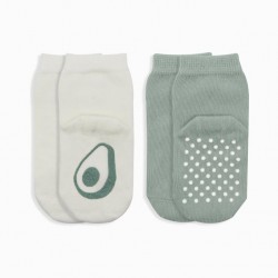 Bistyle Meyve Figürlü Kaymaz Soket Çorap 2'Li BS10105 Nil Ekru