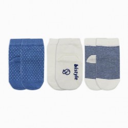 Bistyle Puanlı Kaymaz Penye Soket Çorap 3'Lü BS10108 İndigo