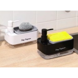 Çift Hazneli Sıvı Sabunluk ve Süngerlik Hazneli