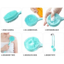 Çift Taraflı Silikon Uzun Saplı  Banyo Fırçası CM-331