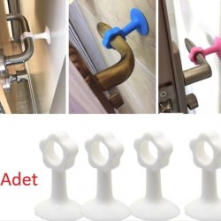 CM-072 Vantuzlu Geçmeli Kapı Kolu Stoper 4lü Set Beyaz