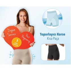 Doğum Sonrası Toparlayıcı Korse Kısa Paça Siyah
