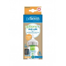 Dr Brown's Geniş Ağız Anti Kolik Options+ Cam Biberon 150 ml