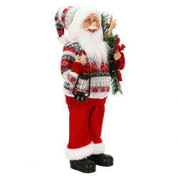 Gaz Lambası Taşıyan Noel Baba Dekoratif Biblo 46 cm
