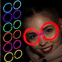   Glow Stick Yuvarlak Gözlük - Glow Partisi Gözlükleri - Glow Stick Gözlük 12 Adet