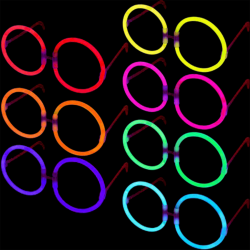   Glow Stick Yuvarlak Gözlük - Glow Partisi Gözlükleri - Glow Stick Gözlük 12 Adet
