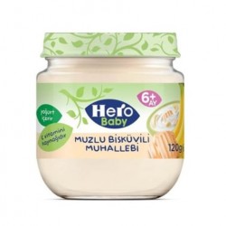 Hero Baby Muzlu Bisküvili Muhallebi Kavanoz Mama 120 Gr