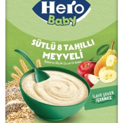 Hero Baby Sütlü 8 Tahıllı Meyveli Kaşık Mama 200 Gr