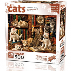 NessiWorld Cats in the Library Puzzle 500 Parça