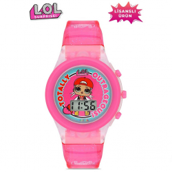 MiniFlak Lisanslı LOL Surprise LOL7210 Çocuk Pembe Işıklı Çocuk Kol Saati