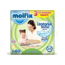 Molfix İzotonik Sulu Ferah Temizlik Islak Havlu Mendil 3'Lü 180 Yaprak
