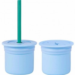 Pipetli Silikon Bardak Seti Mineral Blue / Aqua Green