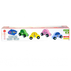 Playwood Ahşap Yarış Arabası 4'lü Paket