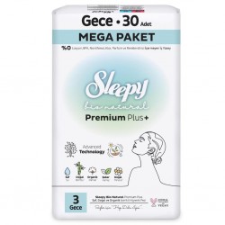 Sleepy Bio Natural Premium Plus Mega Gece Ped 30 Adet