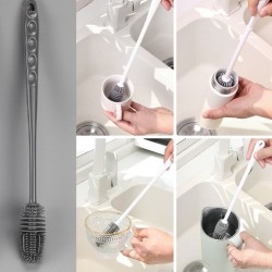 Uzun Saplı Silikon Biberon ve Kavanoz Yıkama Fırçası