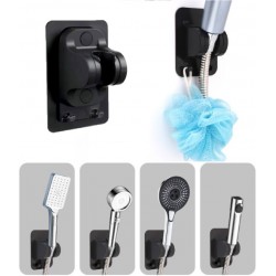 Yapışkanlı Duş Başlığı Tutucu Ayarlı Askılı Siyah